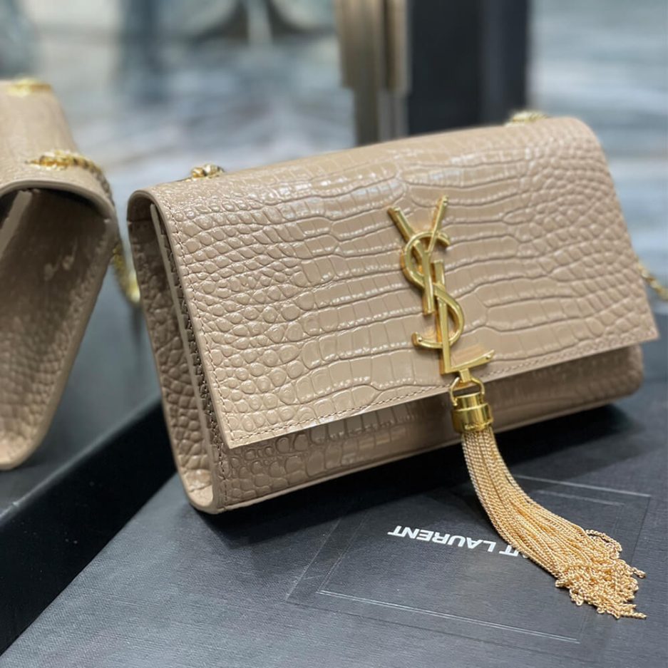 YSL KATE EMBOSSED SHOULDER BAG